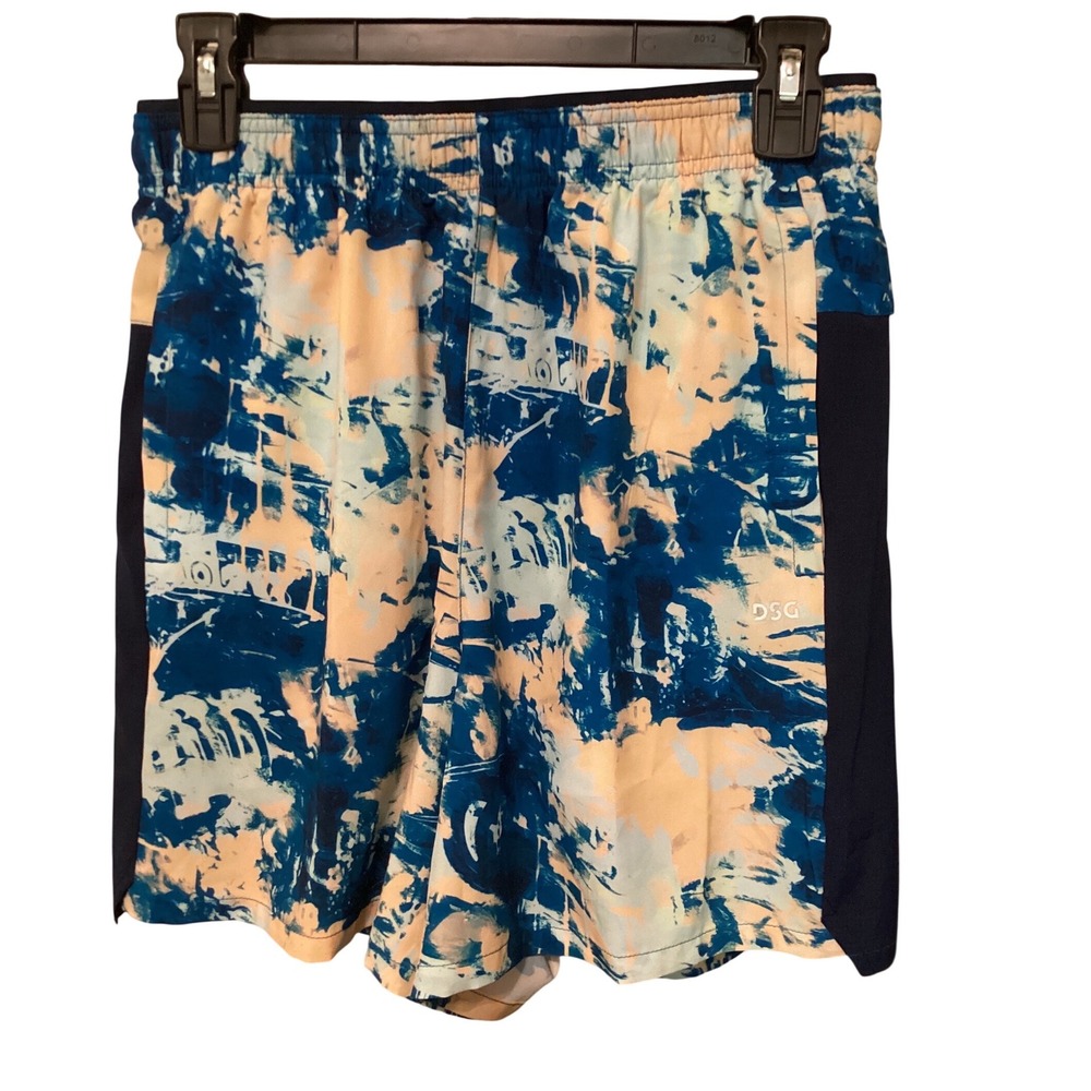 DSG Mens 5" Stride Short Chaos Blue Gleam Abstract Print Athletic Running Small